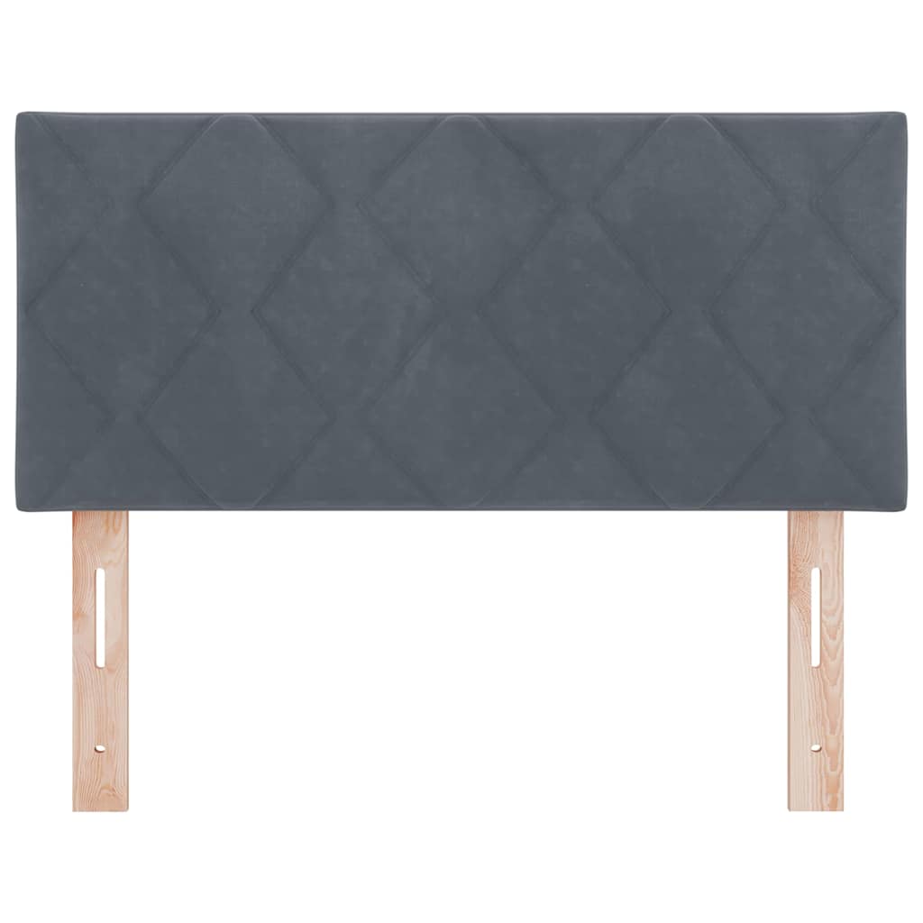 LED Headboard with LED Strip Lights Dark grey 90 cm Velvet
